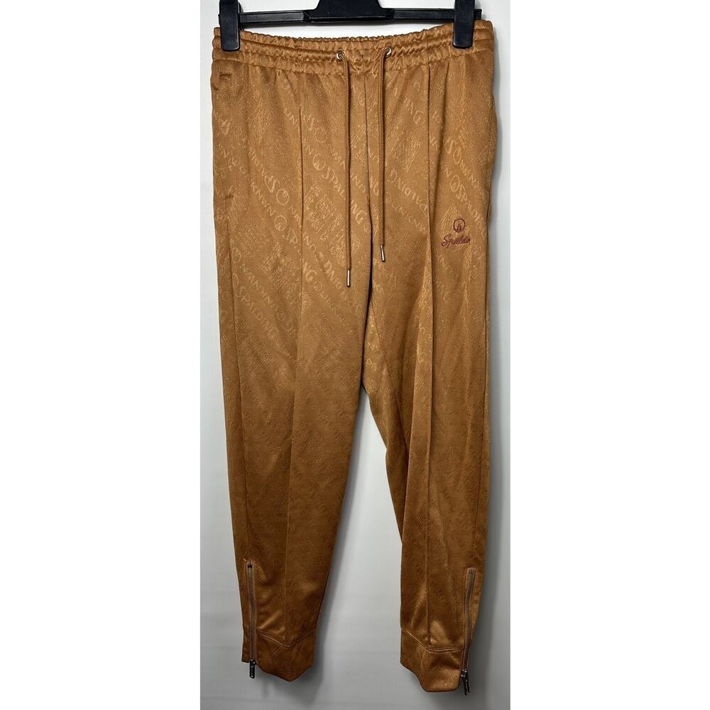 Spalding Unknwn Jaquard Logo Sweatpants Zip Joggers S